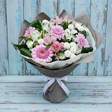 Букет цветов из:  Герберы, Альстромерии и Хризантемы в Вознесеновском