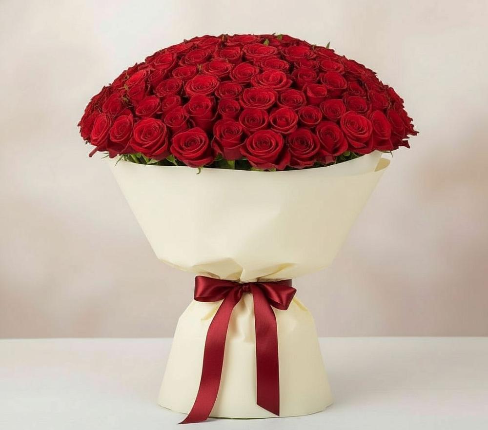 Букет 101 Красная роза Милано в Вознесеновском