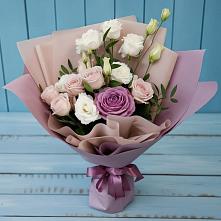 Букет цветов из:  Розы и Лизиантусы в Вознесеновском