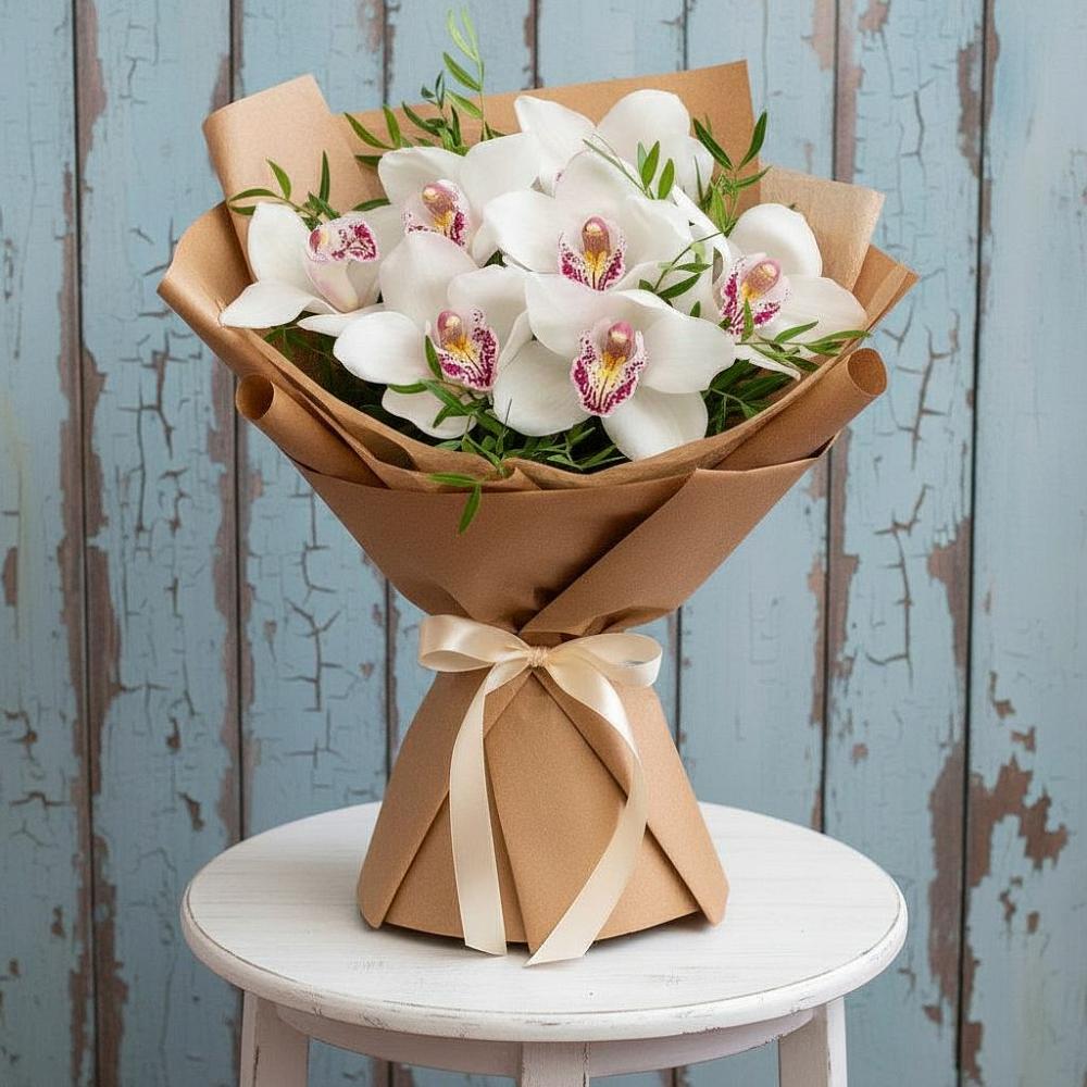 Букет цветов из: Орхидеи и Розы в Вознесеновском