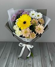 Букет цветов из:  Розы, Герберы и Хризантемы в Вознесеновском