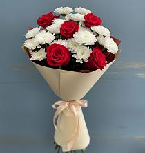 Букет цветов из:  Розы и Хризантемы #REPLACE_PRED# Вознесеновском