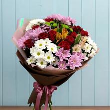 Букет цветов из:  Розы, Хризантемы и Альстромерии #REPLACE_PRED# Вознесеновском