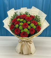 Букет цветов из:  Розы и Хризантемы #REPLACE_PRED# Вознесеновском