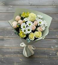 Букет цветов из:  Альстромерии, Розы и Хризантемы в Вознесеновском
