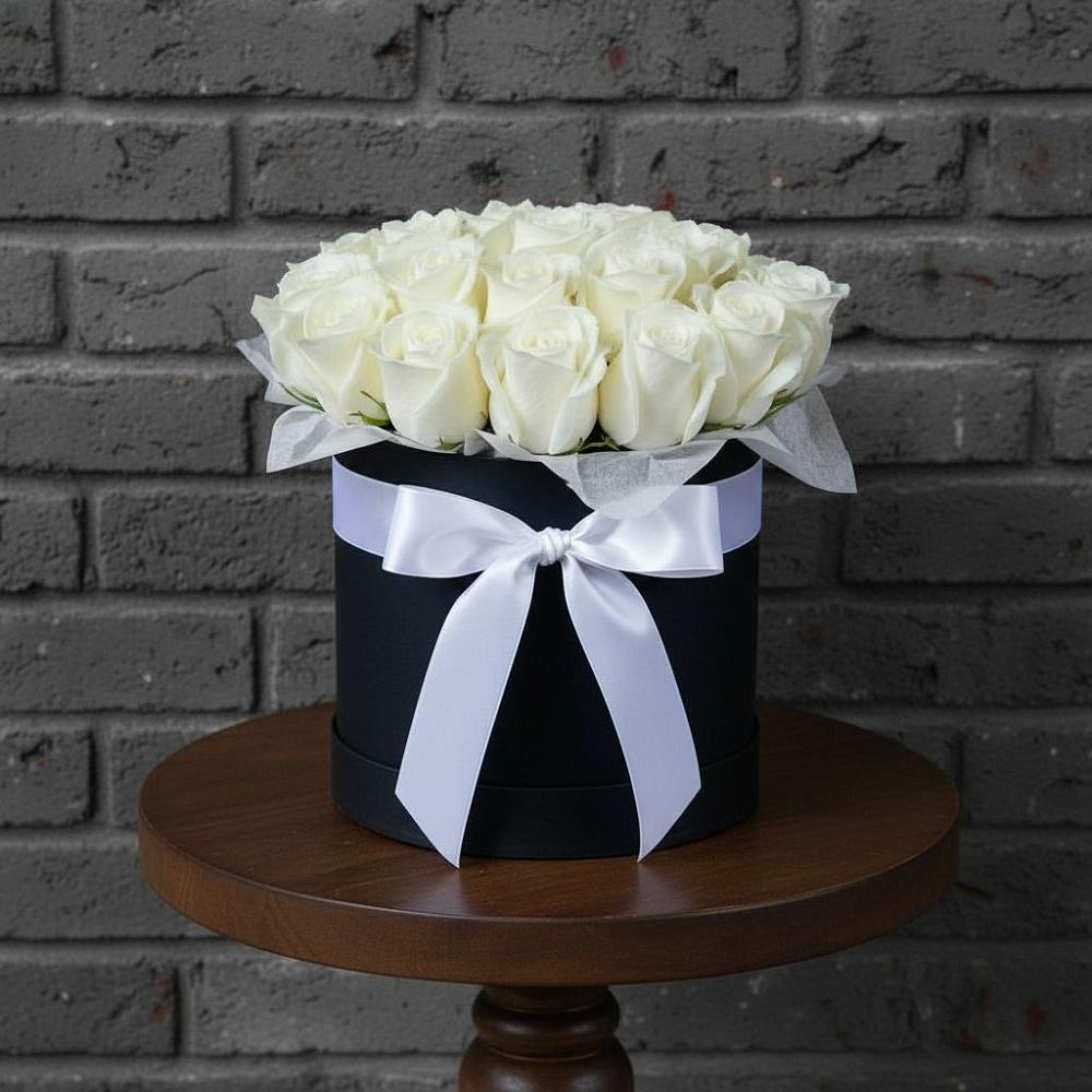 Цветочная композиция из Розы в шляпной коробке в Вознесеновском